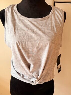 NWT- 90 Degree By Reflex Light Gray Twist-Knot Tank Top